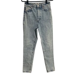 We the Free Free People Light Acid Wash Button Fly High Rise Straight Jeans